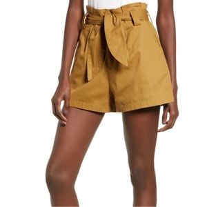 All in Favor Paperbag Belted Camel Colored Shorts